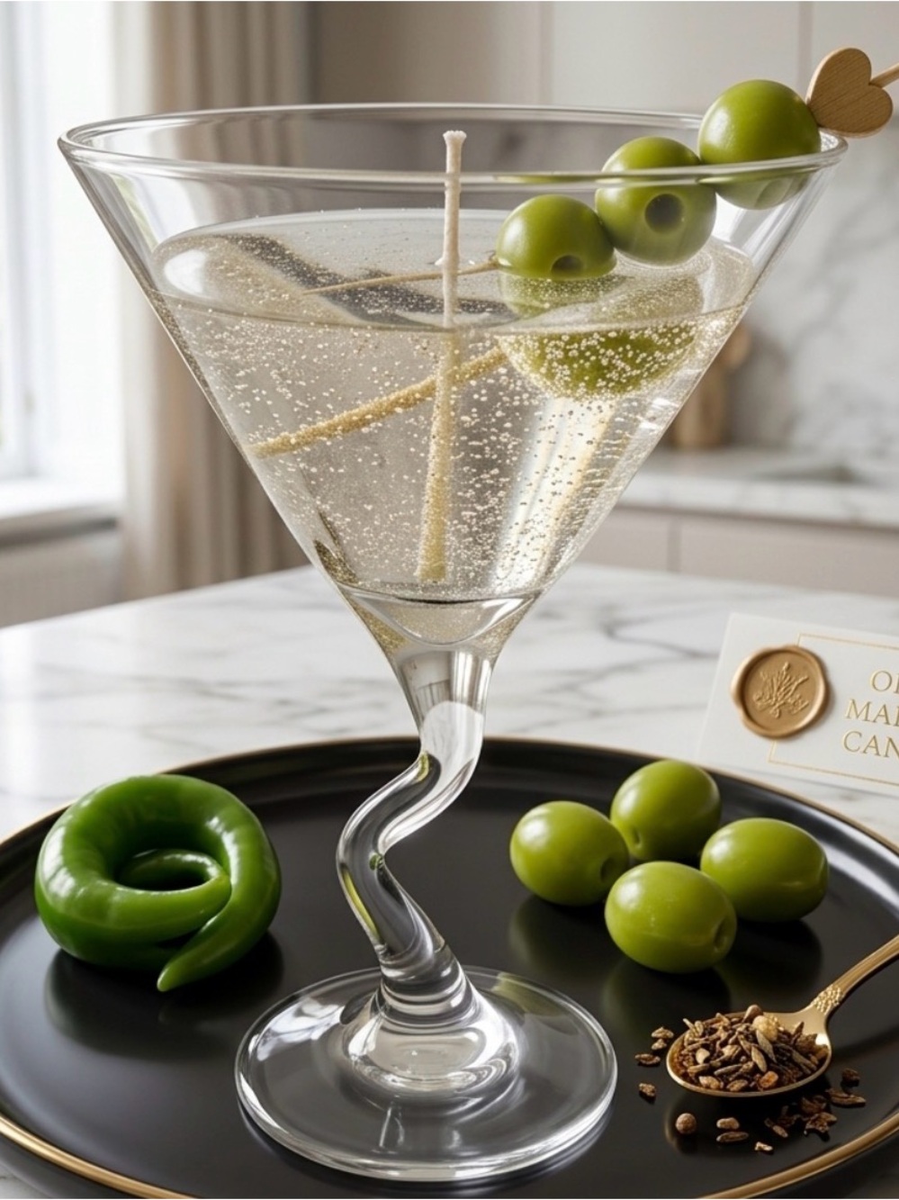 Olive Martini Gel Candle Shake Not Stirred Bachelor Bachelorette Party Decor
